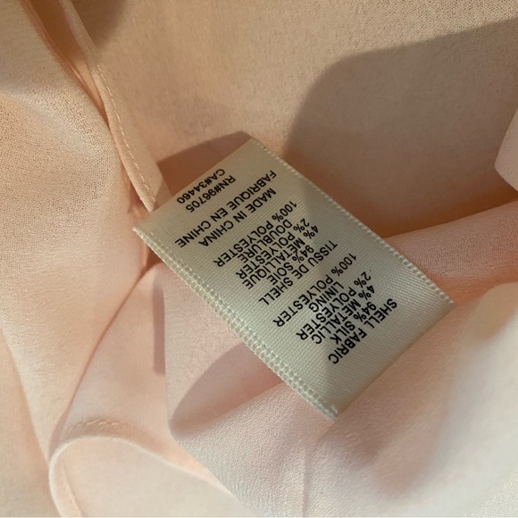 Rebecca Taylor 100% silk pink and metallic dot bohemian peasant blouse | 0 - Picture 7 of 8